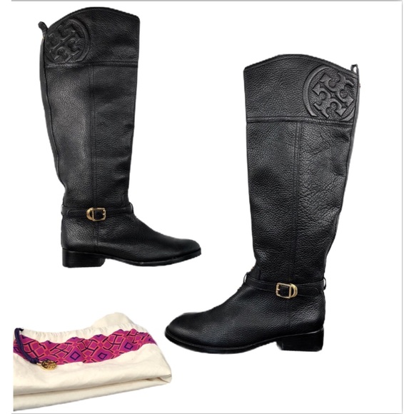 tory burch tall black boots